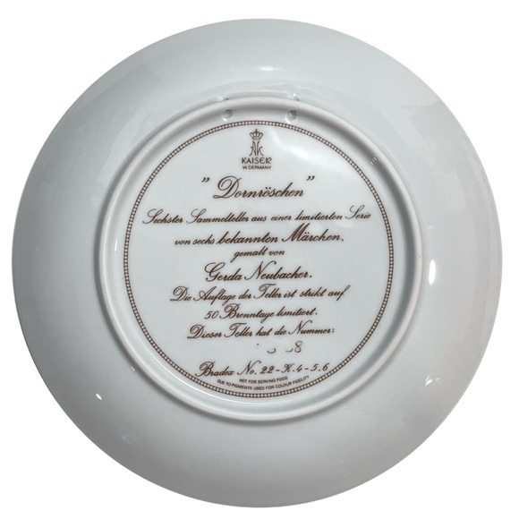 Vintage 1980s Gerda Neubarcher "Classic Fairy Tales" Collectible Plate Kaiser - Picture 7 of 9